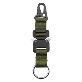 ZONADAH Keychain with Heavy Duty Quick Release Metal Buckle Tactical Carabiner Key Holder EDC Gear Clips Outdoor Backpack Molle Bag Hanging Keychain Clip
