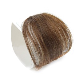 PARAHAIR Clip in Bangs Remy Human Hair Extensions One Piece in Fringe Natural Flat Air Bangs for Women (No Temple, Light Brown)