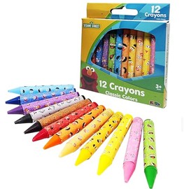 Sesame Street 12 Count Party Favors | Toddler and Kids Crayons | Assorted Colors and Non-Toxic | Great for Classrooms | Beginner (Standard)