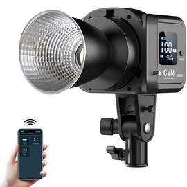GVM 80W Video Light, Continuous Lighting for Photography with Bowens Mount, 5600K, 44100Lux/0.5m Studio Light with APP, CRI 97+ 8 Scene Lights Support AC Adapter & NP Battery