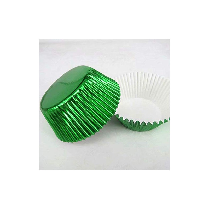 Green Foil Metallic Paper Muffin Cupcake Liners case Baking Cups
