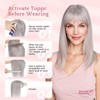 SEGO Grey Hair Toppers for Women Real Human Hair With