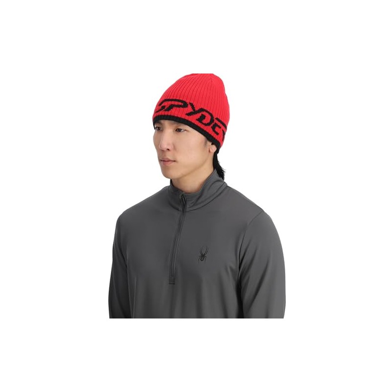 Spyder Men's Logo Ski Beanie Hat, Red, One Size, Spyder