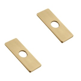 2Pcs 6inch Stainless Steel Faucet Plate,Faucet Base Plate Hole Cover,Faucet Base Plate for Kitchen & Bathroom Gold