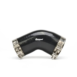 Tucool Racing Universal 4-Ply High Performance 45 Degree Elbow Reducer Coupler Silicone Hose Turbo/Intercooler/Intake Piping Length 4” Thickness 5mm with T-Bolt Clamp (Black, 45 Degree 2.75" to 3")