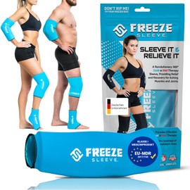 FreezeSleeve Ice & Heat Therapy Sleeve- Reusable, Flexible Gel Hot/Cold Pack, 360 Coverage for Knee, Elbow, Ankle, Wrist- Turquoise, X-Large