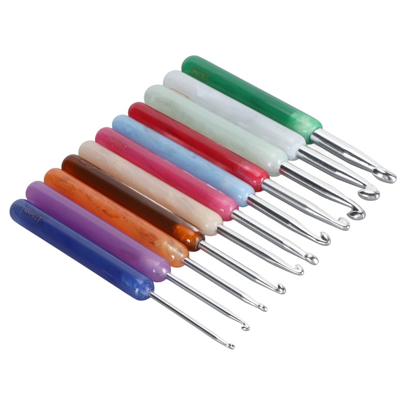 11PCS Set Knitting Crochet Hook Ergonomic Aluminum Crochet Hooks Set