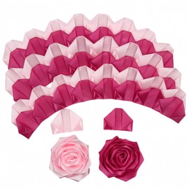 LatinaFlorista 200Pcs Premade Ribbon Rose Petals for Florist Crafting Ramos Forever Flower Bouquets,Floral Petalos De Rosas Eternas Rose Arrangements Supplies for Wedding,Anniversary