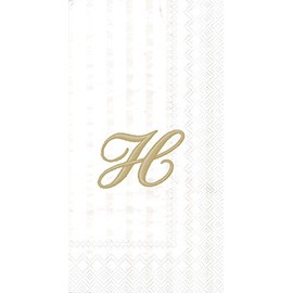 Boston International IHR 3-Ply Paper Napkins, 16-Count Guest Size, Monogram H