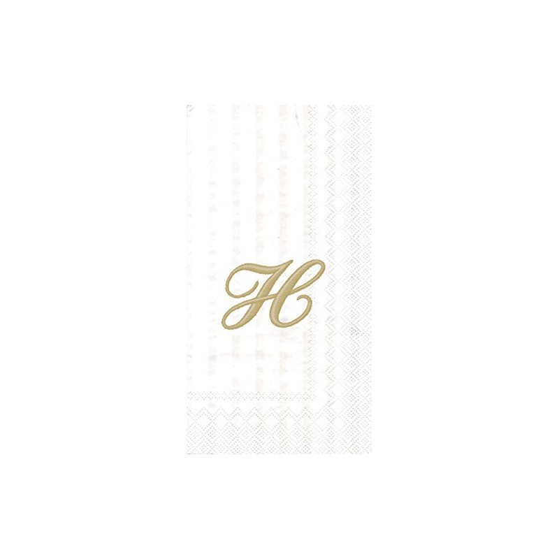 Boston International IHR 3-Ply Paper Napkins, 16-Count Guest Size, Monogram