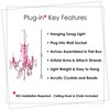 The Original Gypsy 3-Light Plug-in Crystal Swag Chandelier, Pink