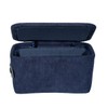 WENKO Anela Bathroom Basket with Lid Dark Blue