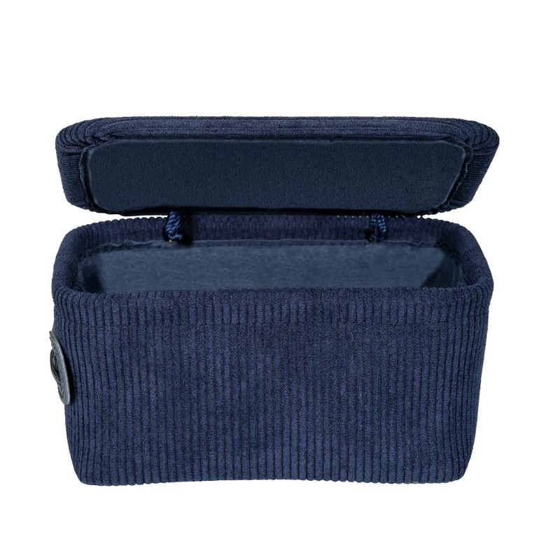 WENKO Anela Bathroom Basket with Lid Dark Blue