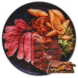 Bnuitland Steak Pattern Throw Blanket, Novelty Realistic Food Blanket for Sofa Bed Couch, 300GSM Super Soft Flannel Fuzzy Funny Gift Throw for Kids/Pets and Adults