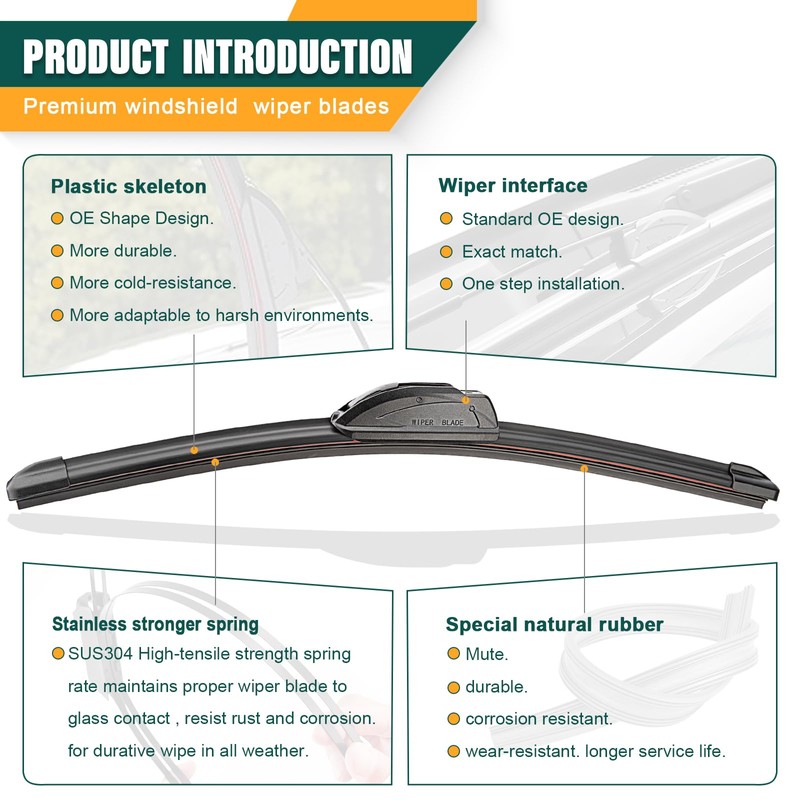 KVQ Windshield Wiper Blades Replacement for Honda CRV CR-V 2007