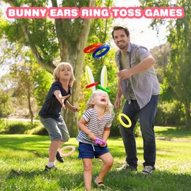 digi Easter Games for Kids and Family- 33 Pcs Potato Sack Race Bags,Egg and Spoon Race,Legged Relay Race Bands Easter Gifts Toys for Kids Outdoor Eggs Hunt Party Favors Activities（Over 3 years old）