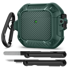 MOBOSI for AirPods 4 Case with Cleaner Kit, Compatible with AirPods 4th Generation Case Cover (2024) with Secure Lock & Keychain, Powerful Drop Protection, Shockproof Protective Hard Shell, Green