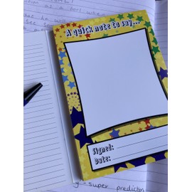 SuperStickers Reward Praise A6 Note Pad for Teachers - 'A quick note to say ...'. 60 sheets