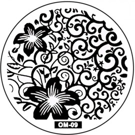 Om Art Stamping Plate – 09 Lily Vine Curlicue