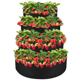 BOUTICOL 4 Tiered Fabric Strawberry Planter Strawberry Tower Planter Stackable Planters Strawberry Grow Kit