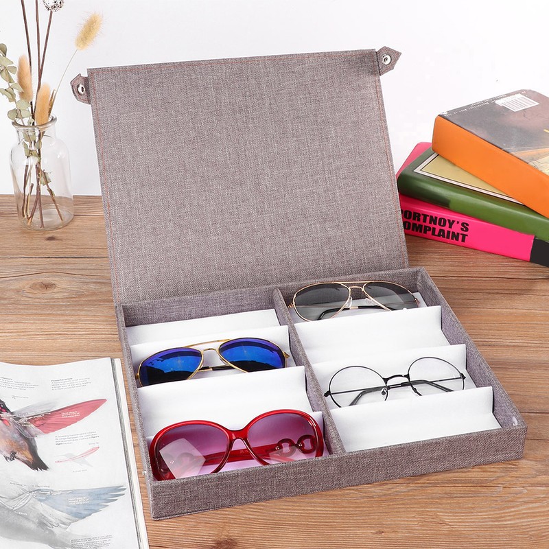 8 Slots Glasses Storage Sunglasses Display Jewelry Container Case Organizer