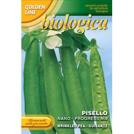 Franchi Seeds of Italy "Organic Range Dwarf Pea Progress" with 9 Sweet Peas Per Pod Seeds