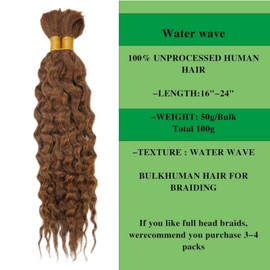 22 Inch Human Hair Braiding Hair Human Braiding Hair Wet and Wavy Braiding Hair Human Hair for Braiding Bulk Human Hair Curly Extension 2 Pack/100g