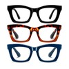 Hubeye 3 Pack Oprah Style Reading Glasses for Women Men