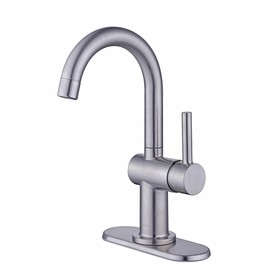 Dorind Single Hole Single-Handle High-Arc Bathroom Faucet in Brushed Nickel