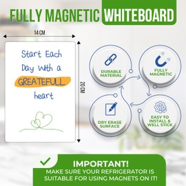 Magnetic Whiteboard for Fridge A5 20 x 14 cm - Magnetic To-Do List - Shopping List - Magnetic Dry Erase Whiteboard Film for the Fridge - Daily To Do List