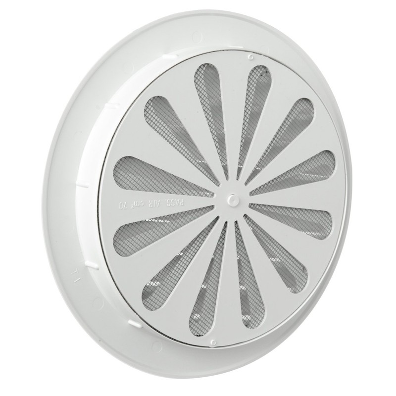 The t16drb-y Ventilation Grille Round Plastic Recessed, White