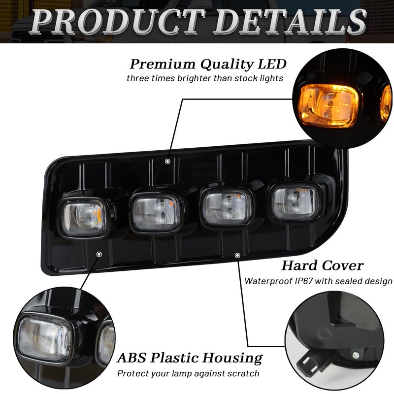 BINQIGOO Car LED Front Bumper Fog Light Compatible with 2014-2023