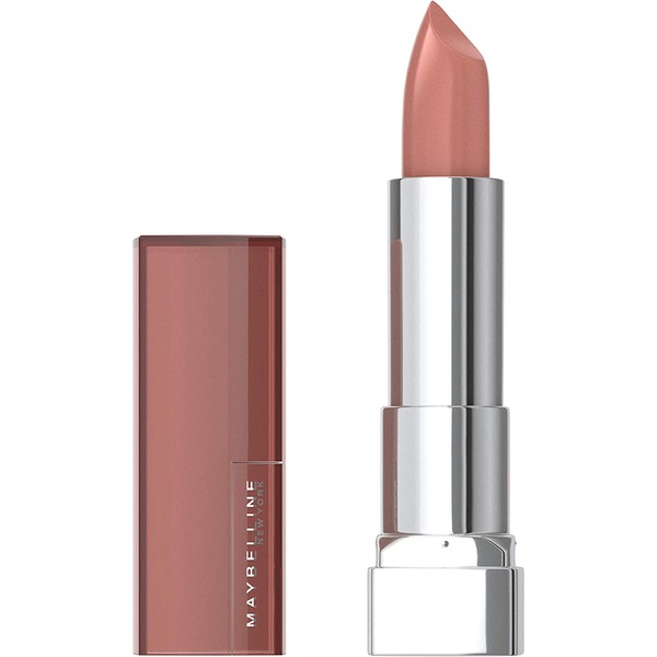 Maybelline Color Sensational Lipstick, Lip Makeup, Cream Finish, Hydrating Lipstick, Nude, Pink, Red, Plum Lip Color, Nearly There, 0.15 oz. (Packaging May Vary)