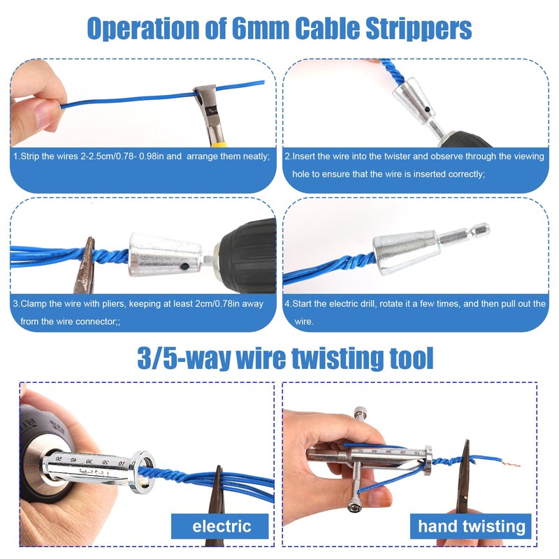 3pcs Wire Twisting Tool, Wire Twisting Spinner with 4pcs Screws,