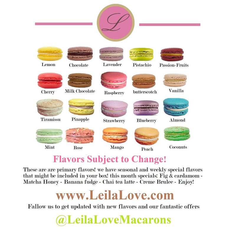 LeilaLove Macarons - 20 French Macarons in gift box