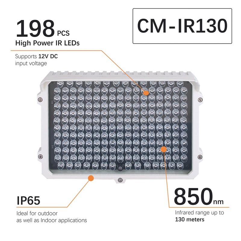 CMVision IR130-198 LED Indoor/Outdoor Long Range 300-400ft IR Illuminator with