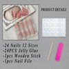 ROFIBUT Pink French Tip Press on Nails Long Stiletto Fake