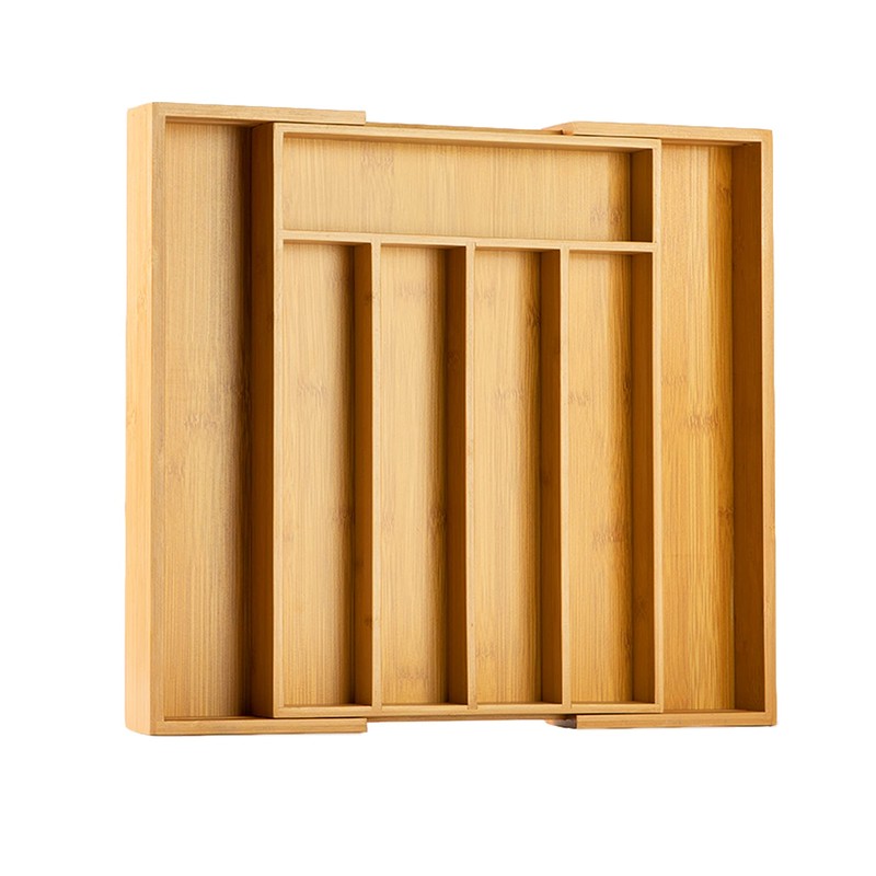 Bellsal Silverware Organizer Kitchen Drawer Organizer Expandable Bamboo Utensil Holder