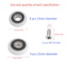12 Sets Shower Door Wheels, Rollers Replacement Part for Bathroom
