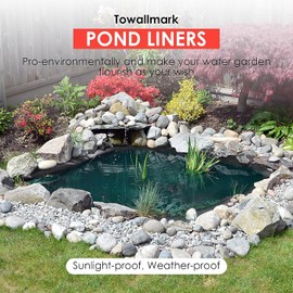 Garvee 10x15 ft Pond Liner, 45 Mil Thickness, Pliable & Durable EPDM Material, Easy Cutting & UV Resistant, for Fish or Koi, Features, Waterfall Base, Fountains and Water Gardens