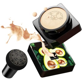 EHIOG Mushroom Head BB Cream, CC Cream Air Cushion Face Foundation, Cover Concealer Nude Makeup Moisturizing Brightening, Avocado Mushroom Head Light Oil Control Even Skin Tone- White