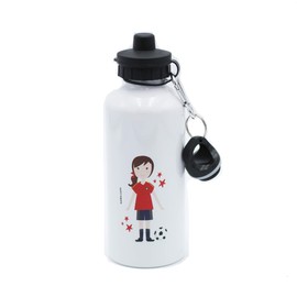Susiko Girl's Aluminium Bottle Footballer, Girls, White, 600 ml