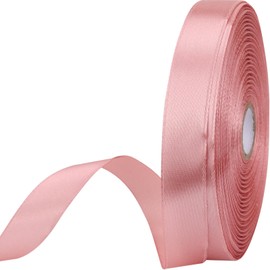 5/8 inches 50 Yard Rose Gold Satin Ribbon for Gift Wrapping, Wedding, Crafts, Christmas,Easter, Floral, Hair, Invitation Decorations and More