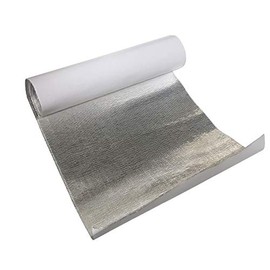AC PERFORMANCE 0.5mm Thickness Thermaflect Heat Shield Cloth Aluminum Fiberglass Heat Shield Protection with Self-Adhesive Backing Heat Barrier 1 Square Foot (12" x 12")