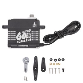 FLASH HOBBY RC Gear Servo 60KG Coreless Motor Super Torque Programmable Waterproof RC Steering Gear for RC Cars 180 Degree
