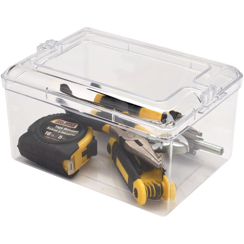 Pioneer Plastics 079C Clear Rectangular Plastic Container, 7.4375" W x