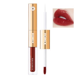 FOMIX Lip Gloss, Lip Makeup Liquid Lipstick, Double End Lip Glaze, Lip Oil Waterproof Long Lasting Lip Gloss Cosmetics Nude Pink Clear Lip Tint Pigment Gloss Slipstick 04#