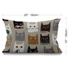 BGBDEIA Cushion Cover Lovely Cat Cartoon Abstract Pattern Rectangle Outdoor