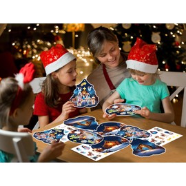 FaCraft Nativity Crafts for Kids 24PCS Make a Nativity Scene Stickers Ornament Christmas Crafts Kits,DIY Nativity Set for Sunday School Classroom Religious Christian Xmas Party Favor Craft Gifts