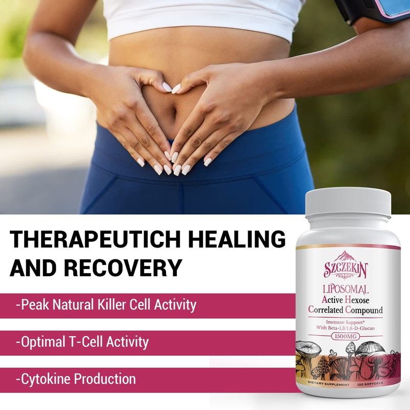 SZCZEKIN 1500mg Liposomal Active Hexose Correlated Supplement,480 Soft Gels Beta-Glucans